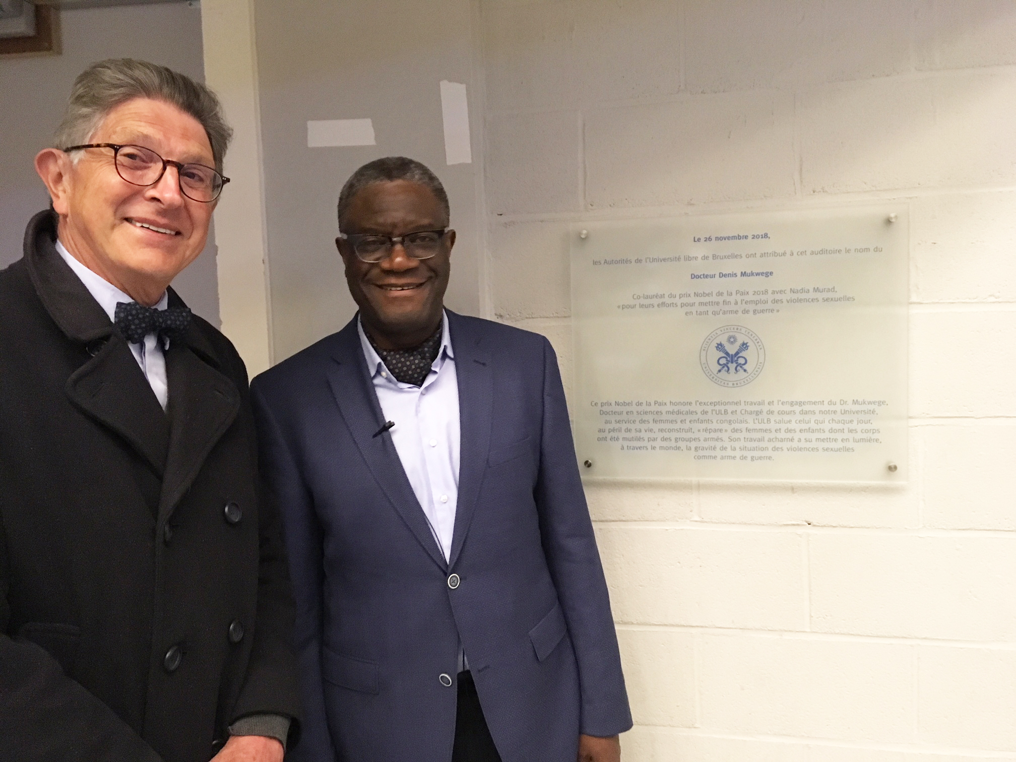 Dr Denis Mukwege & Philippe Samyn at ULB's Medical Auditorium